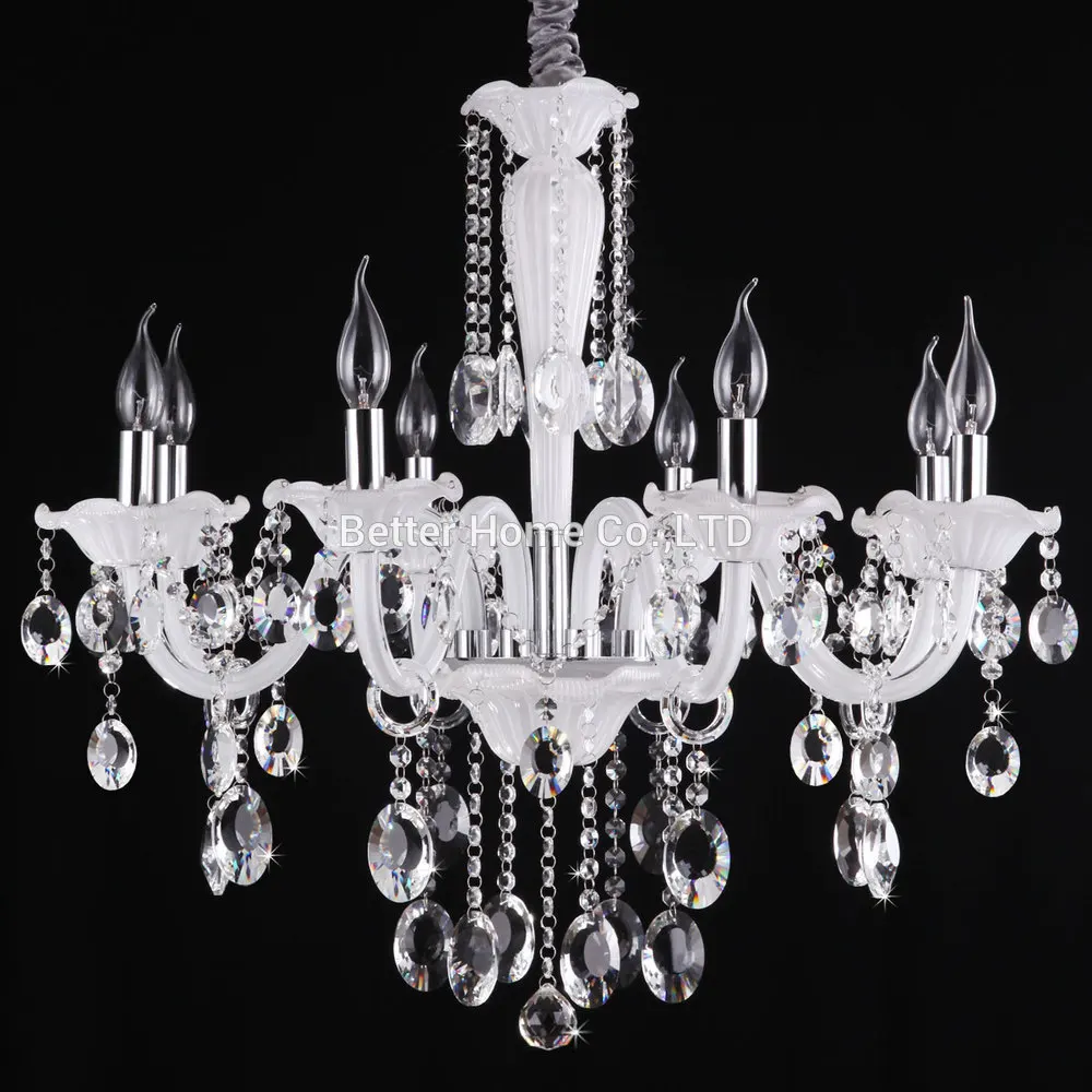 6 8 Arms Crystal Lighting Chandeliers White Modern Crystal chandelier
