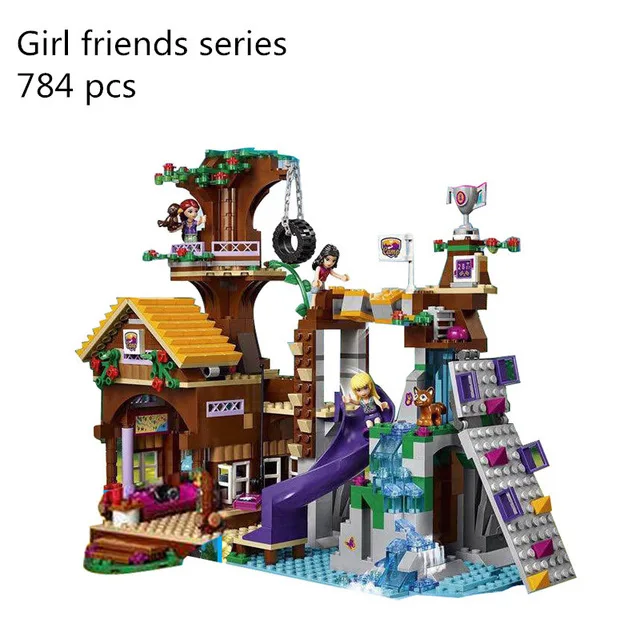 

BELA 10497 Building Bricks Compatible with Lego Friends Blocks Adventure Camp Tree House 41122 Emma Mia Figure Toy For Children