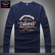 Kenty Shark брендовая одежда Мужская хлопковая футболка с длинным рукавом Повседневный стиль мужские топы 65