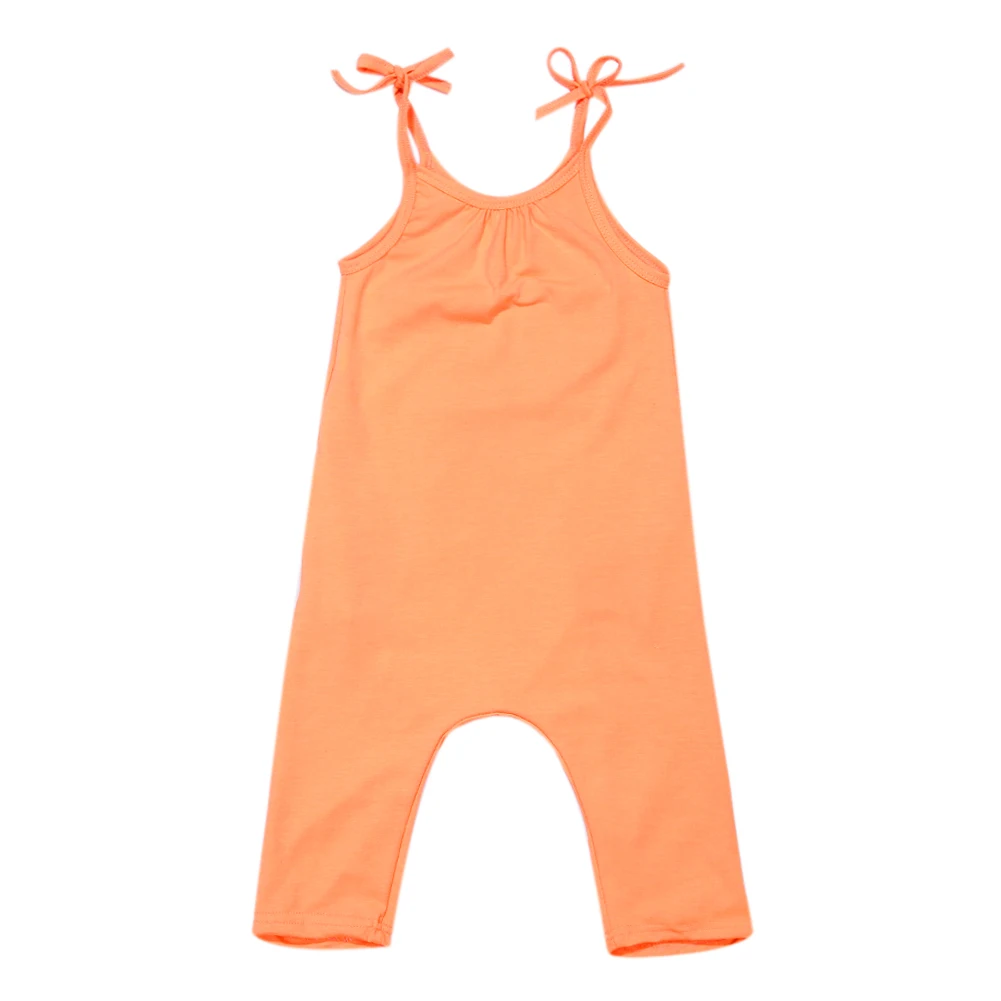 Childrens Overalls Orange Trouser for Girl Kids Summer Halter Strap