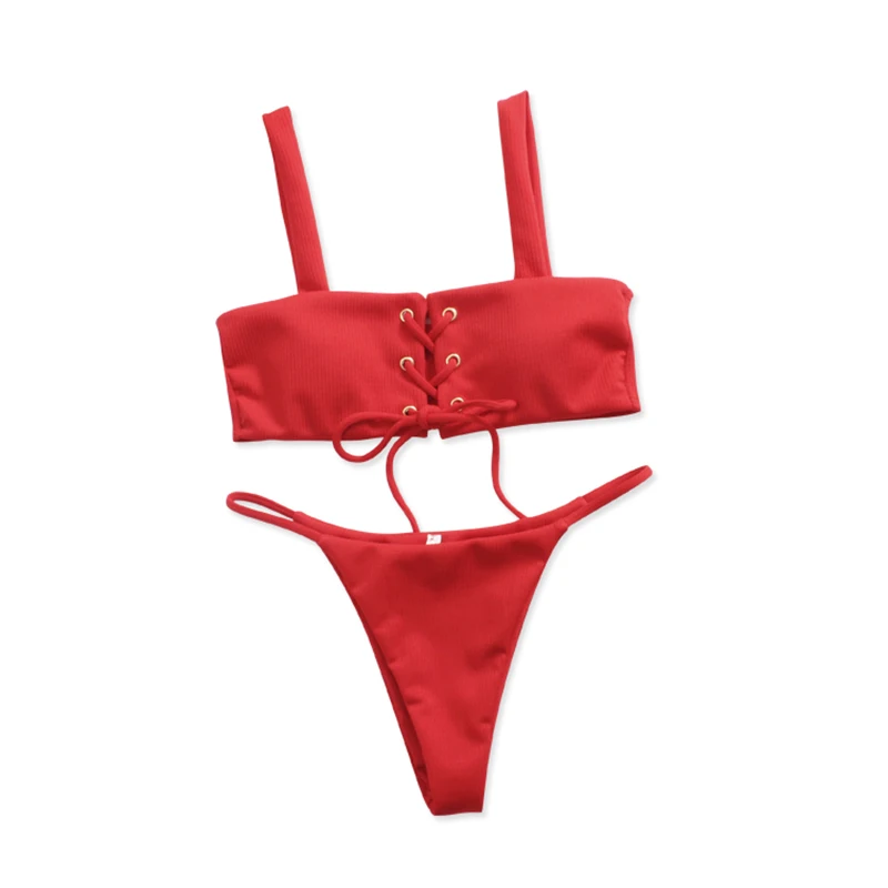 

Women Summer Swimwear Bikini Set Push-up Padded Bra Bathing Suit Swimsuit Bandage Two Pieces Suits Swimwear