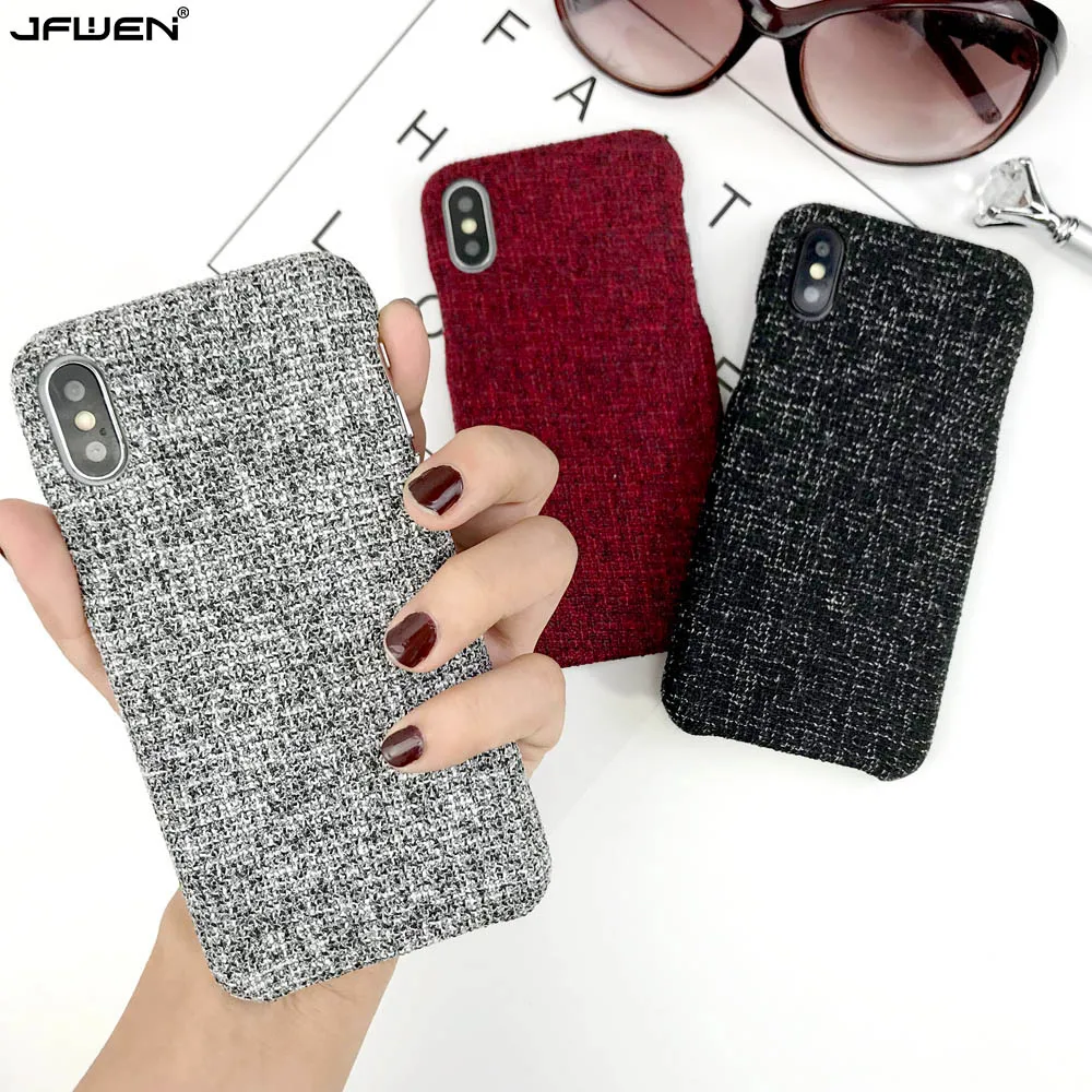 

Luxury Linen Cloth Phone Case For iphone X Case For iphone 8 7 6S 6 Plus X XS Max XR Case Cover Soft Ultra-thin Back Funda Coque