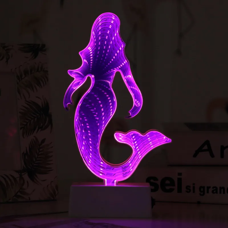 Цветной СВЕТОДИОДНЫЙ ночник 3D с питанием от аккумулятора настольная лампа из ПВХ