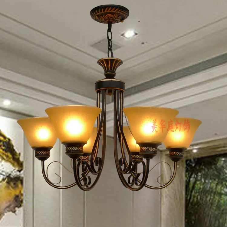 

Multiple Chandelier American Rural living room bedroom restaurant pastoral antique Mediterranean creative lighting ZX35