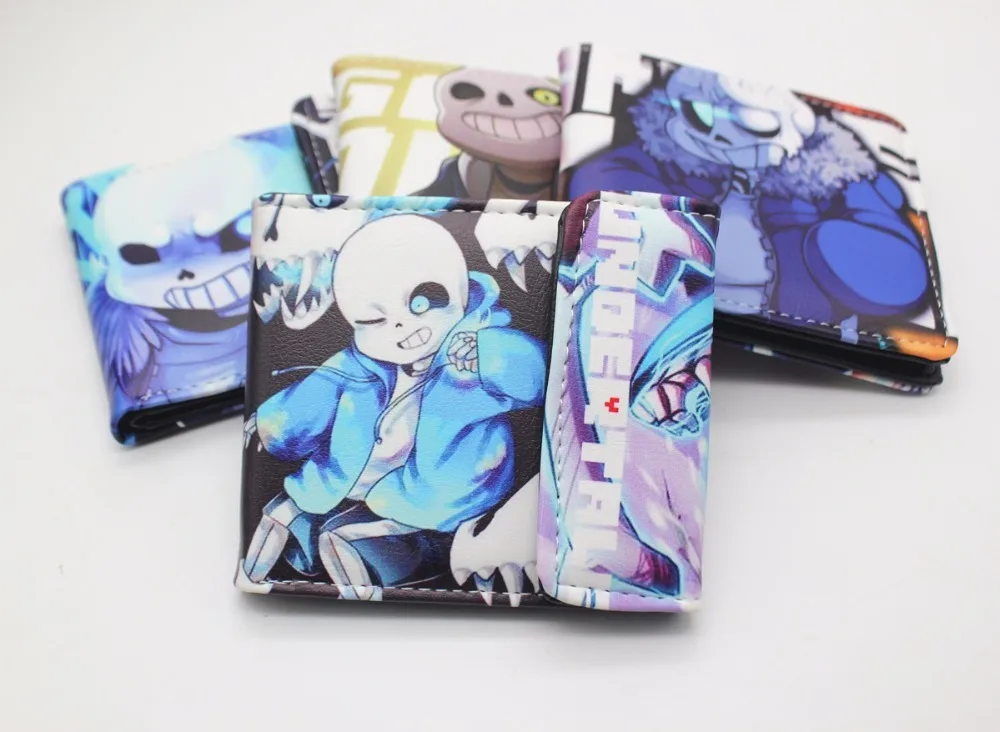 

Game Undertale sans wallet mens credit card wallet short wallet bifold purse for boys cool cartoon cosplay gift 4 style