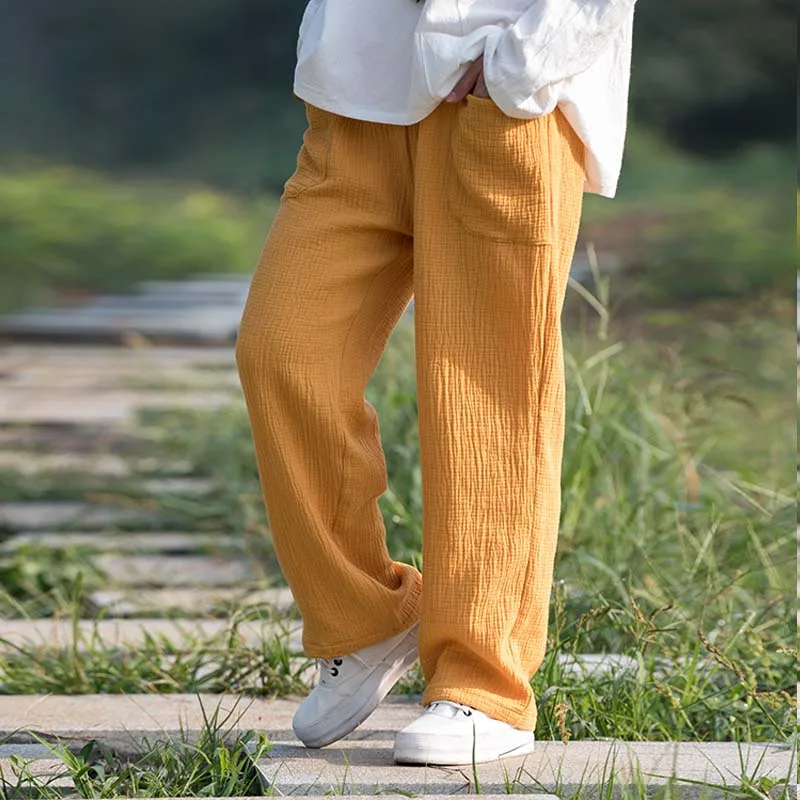 

Casual Straight Pants Women, Spring Summer&Autumn Trousers With pockets,plus size M-6XL comfortable soft cotton linen pants