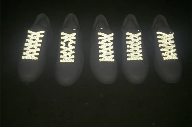 Дизайн светоотражающий обувь на плоской подошве на шнурках Большие размеры 3"-63" 3M Светоотражающие шнурки; кроссовки на плоской подошве со шнуровкой; кроссовки NMD