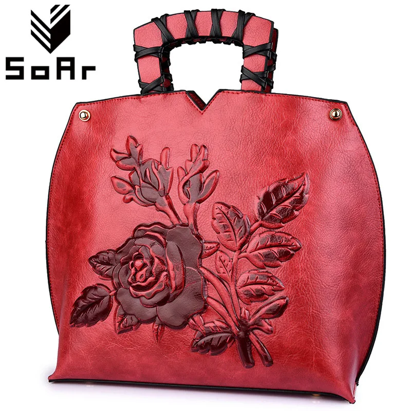 

Women Handbags Shoulder Bags Lady Totes Luxury Brand Chinese National Style Floral Vintage Leather Handbag Large Hot Sale Retro