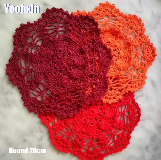 NEW round cotton placemat cup coaster mug kitchen Christmas table place mat cloth lace Crochet tea coffee doily dish glass pad | Дом и сад
