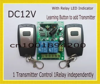 

12V 2CH Remote Control Switch 2Transmitter Receiver 1CH 1Button Radio Controller 315/433MZH Momentary/Toggle/Latched Adjusted
