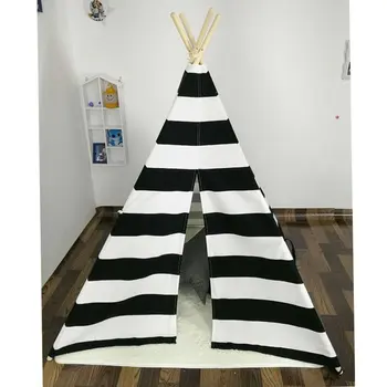 

4- poles pure white Teepee Tent 100% Cotton fabric Children Play Tent For Kids