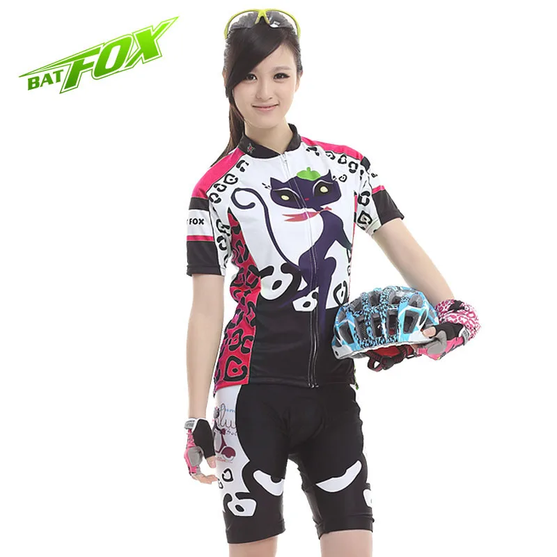 

BATFOX Women Summer Short Sleeve Jersey Set MTB Wicking Ciclismo Ropa Mountain Bike Cycling Clothing Bicycle Short Jersey Set