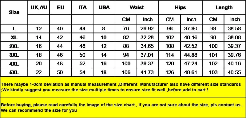 size chart