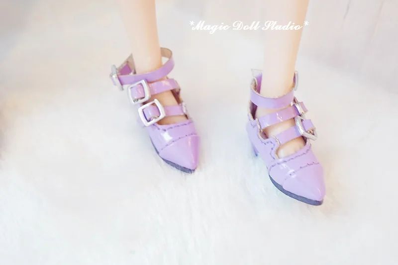 [MG483] г. ; кукольная обувь NeoBlythe# кожаная обувь с острым носком; подходит для Blyth кукла azone; обувь в розницу - Цвет: Фиолетовый