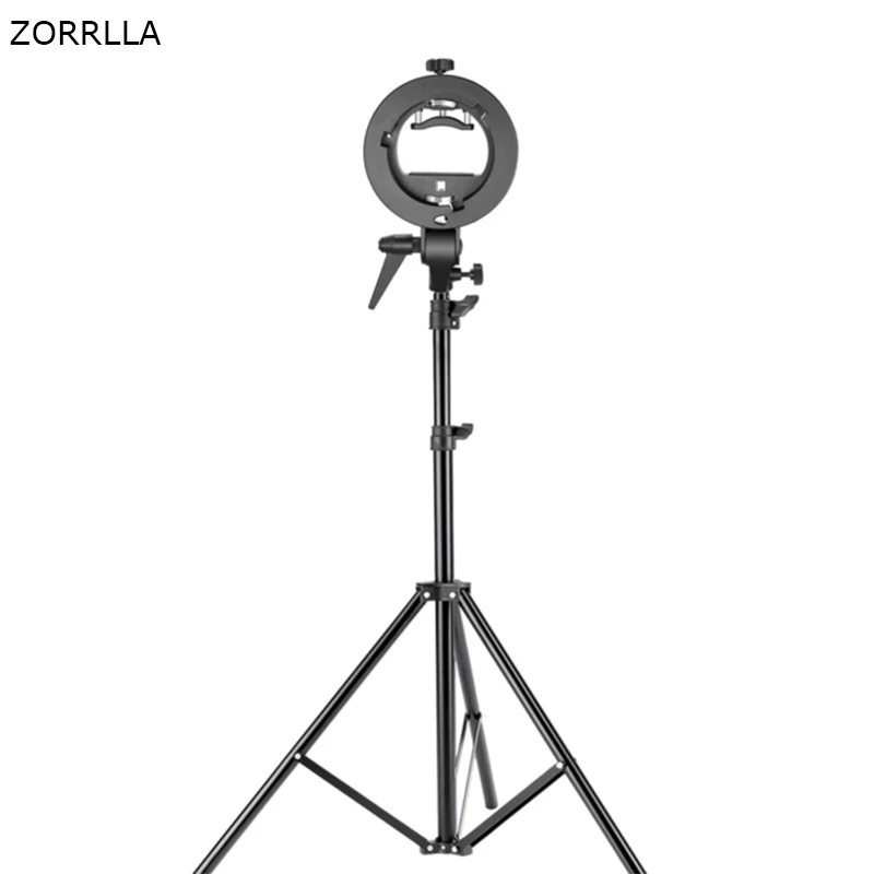 

Studio Photography S-Type Speedlite Bracket Holder with Bowens Mount and 78.7 inches/200 centimeters Adjustable Light Stand