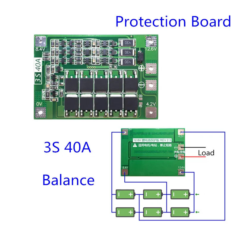 BMS 3S 40A баланс 18650 3 2 в LiFePO4/3 7 Защитная плата литий ионной батареи/железо ионный с