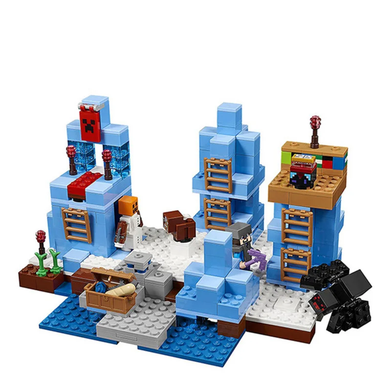 

Minecraft The Ice Spikes Steve snow golem figues Compatible LEGOING Minecraft Model Building Blocks Toys For Children Gifts