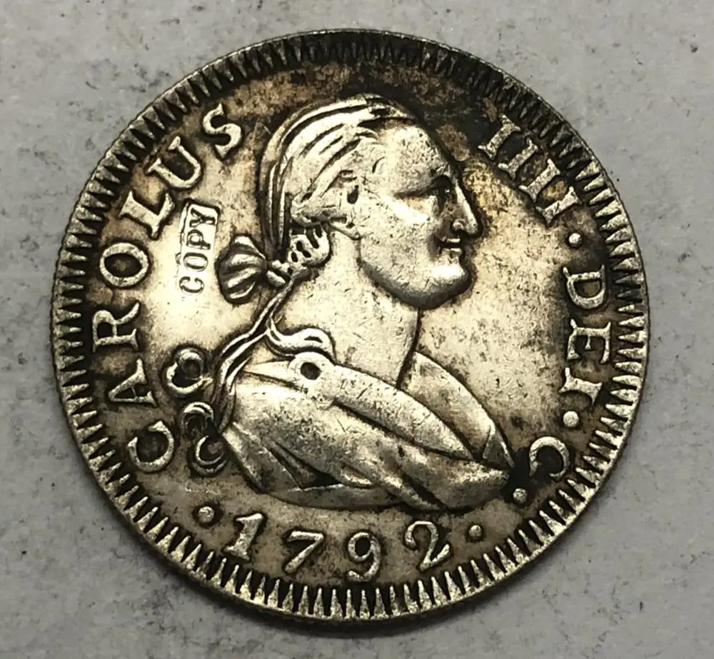 Maison Royale De La Monnaie Despagne Pièce de monnaie plaquée argent, copie de charles IV, 4 Reales d'espagne,  1792 | AliExpress