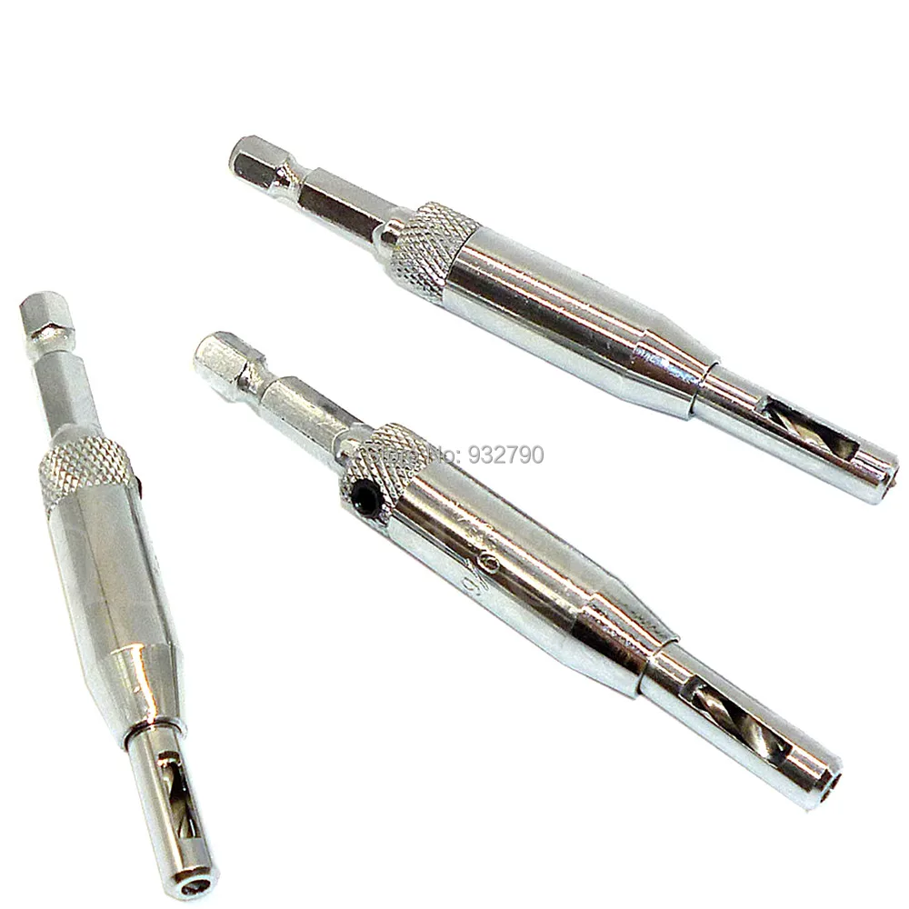 Pack Of 3 Door Lock Hinge Drill Bit Set Self Centering Pilot