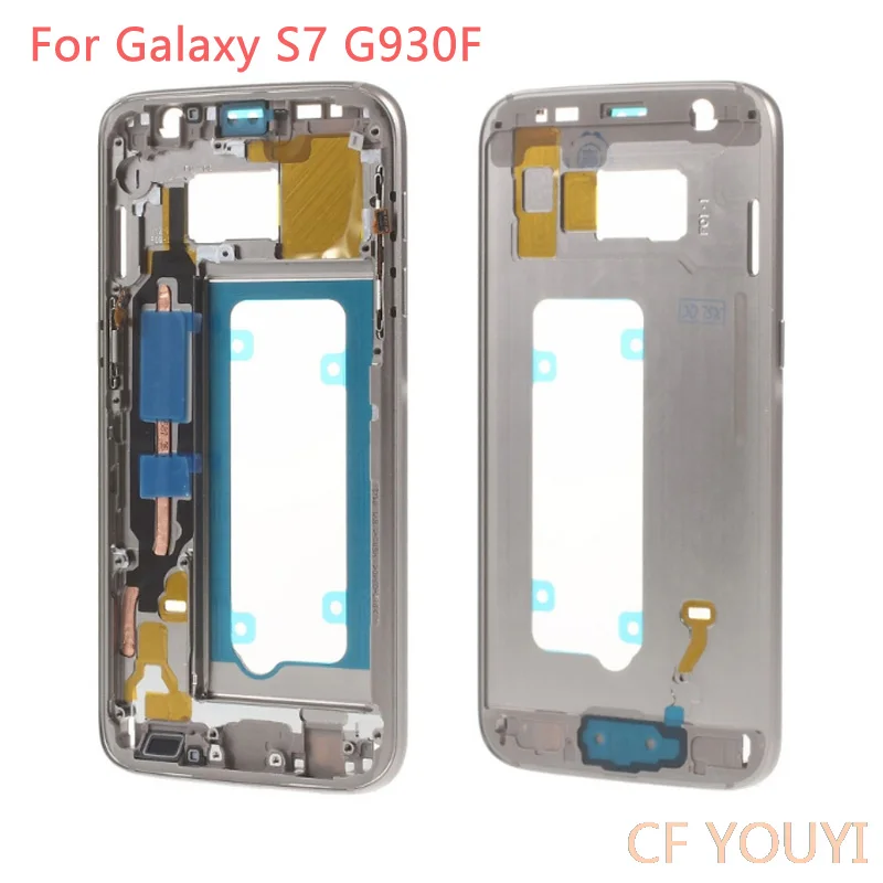 CFYOUYI корпус для Samsung Galaxy S7 G930F средняя пластина с маленькими частями-золото серый