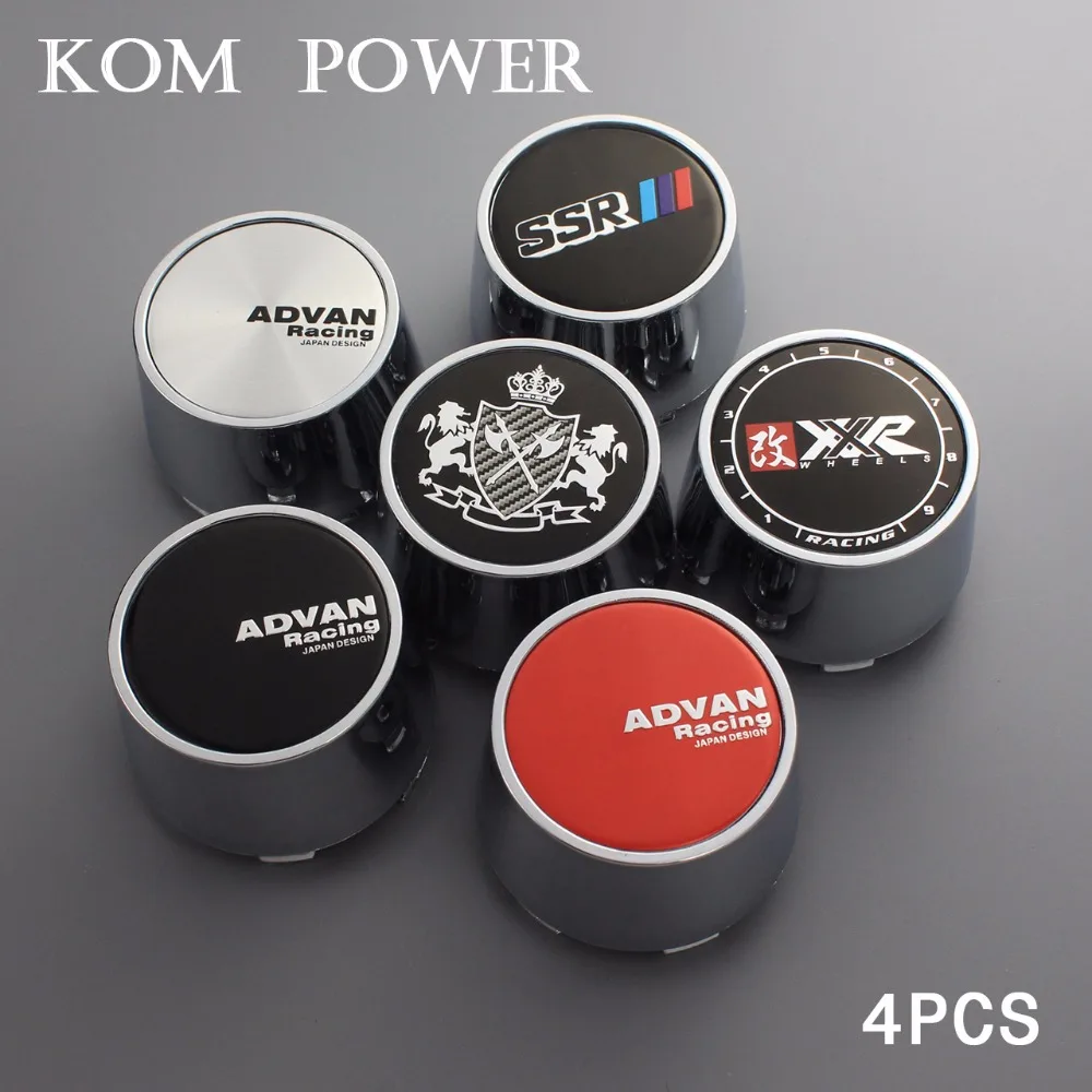 

KOM 4pcs 63/59mm clip ssr center caps for rims dust hood trim hub cap advan wheels cover cap xxr logo sticker badge modified