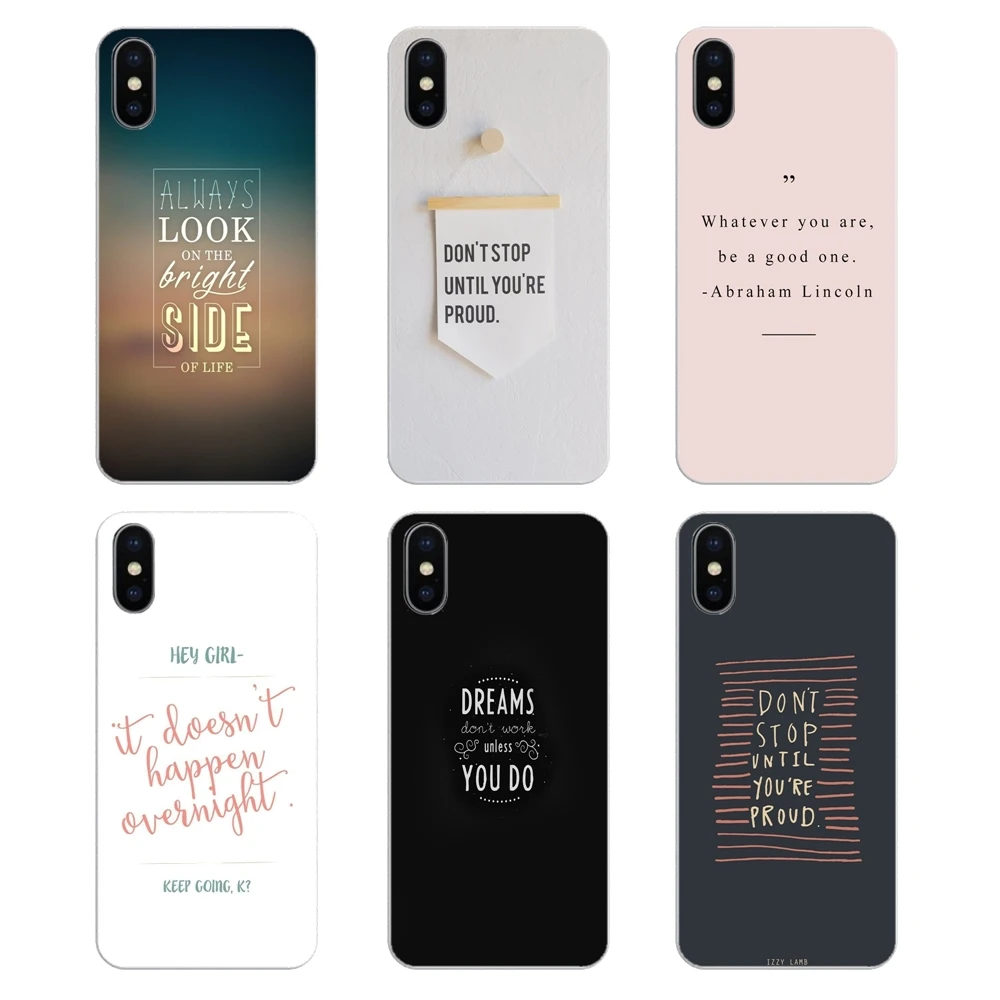 do not stop untile you are pround Transparent Soft Shell Covers For Xiaomi Mi A1 A2 5X 6X 8 lite SE Pro Max Mix 2 2S 3 Mi5 Mi5S |
