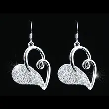 Павлин звезда Висячие белые серьги в форме сердца использовать австрийский кристалл CSE180