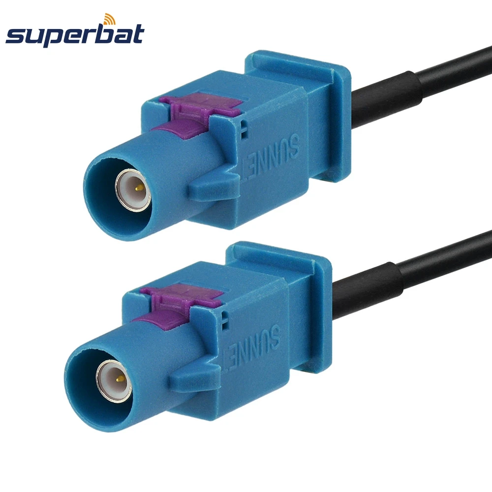 

Superbat Double Fakra Z Connector Plug Male Straight Pigtail Jumper Assembly RF Cable RG174 5cm for GPS Antenna Car Audio