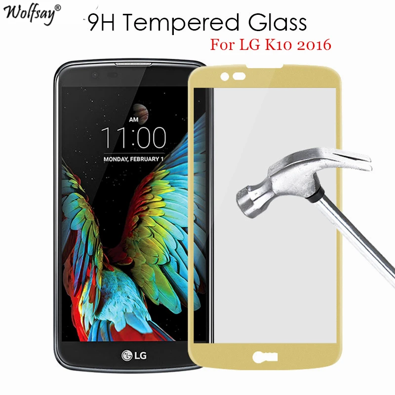 Закаленное стекло Wolfsay для LG K10 2016 1 шт. Защита экрана Lte K420N K430DS защитная пленка
