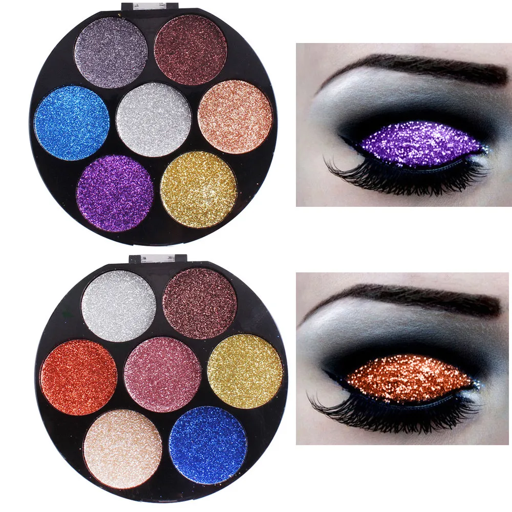 

7 Color Shimmer Glitter Eye Shadow Powder Palette Matte Highlight Eyeshadow Cosmetic Makeup Tool