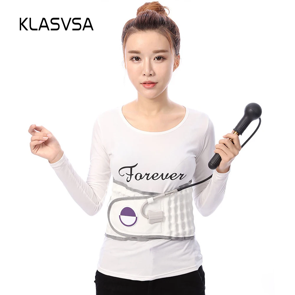 

KLASVSA Inflatable Waist Support Belt Physio Decompression Lumbar Brace Posture Corrector Back Pain Relief Lumbar Disc Traction