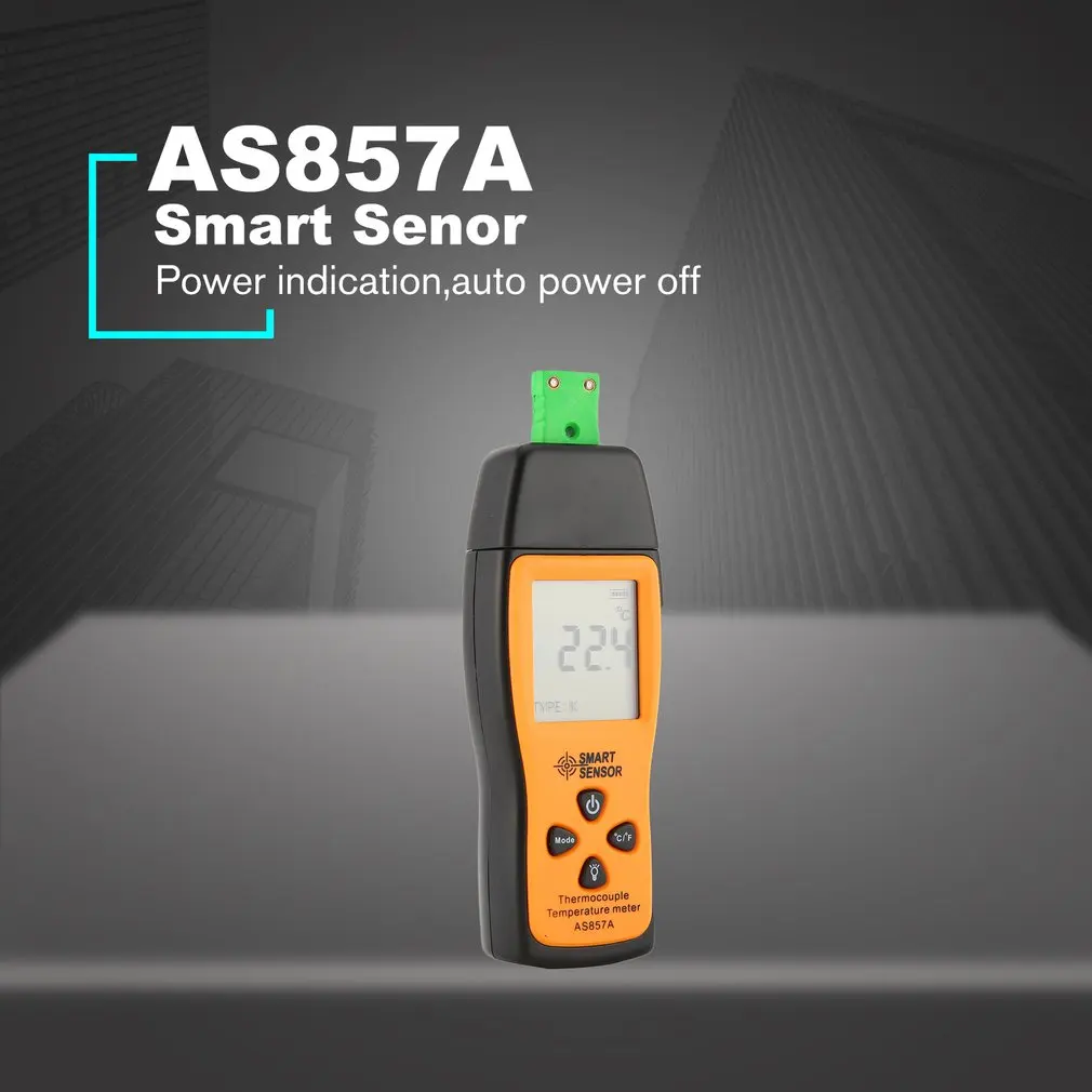 

Smart Sensor AS857A Digital Thermocouple Thermometer Single Channel Temperature Meter For K-type LCD Poratable Tester