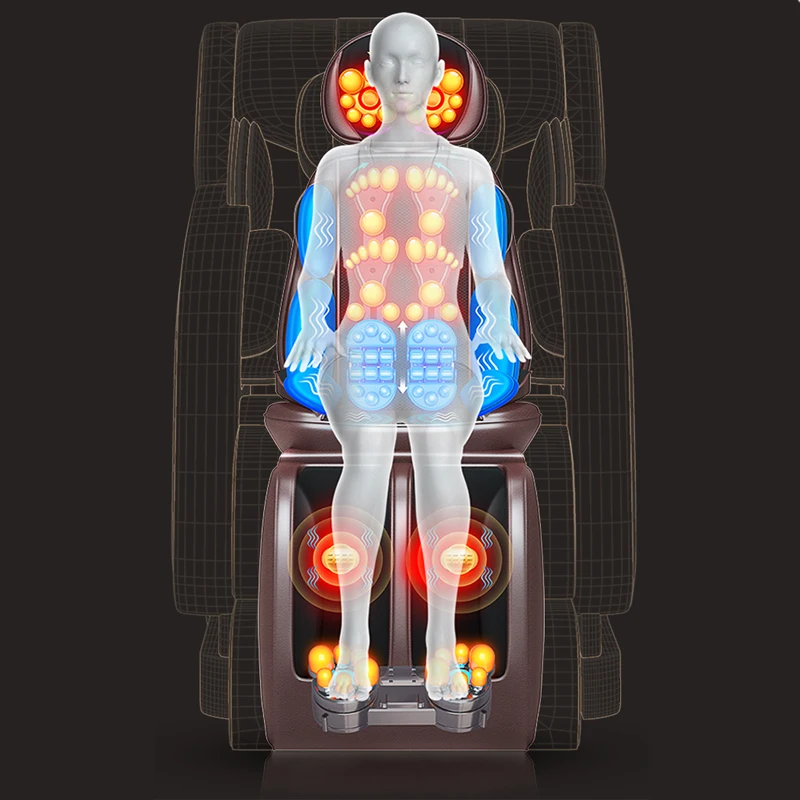 Newest Electric Mini Massage Chair Heating & Vibration Back Feet Massager Cushion Full Body Massage Device Sofa