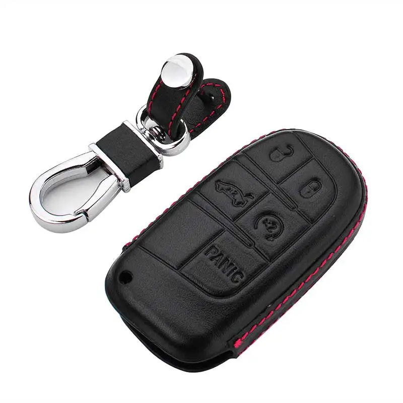 

4D Genuine Leather Remote Auto Key Chains Cover key Case For jeep renegade grand cherokee commander liberty Car styling