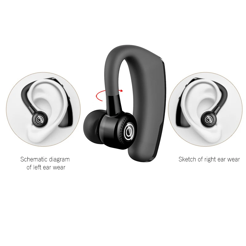 V9 Bluetooth Wireless Headset Voice Control Music Sports Handsfree Earphone Bluetooth Headset Headphones Noise Cancelling Heads