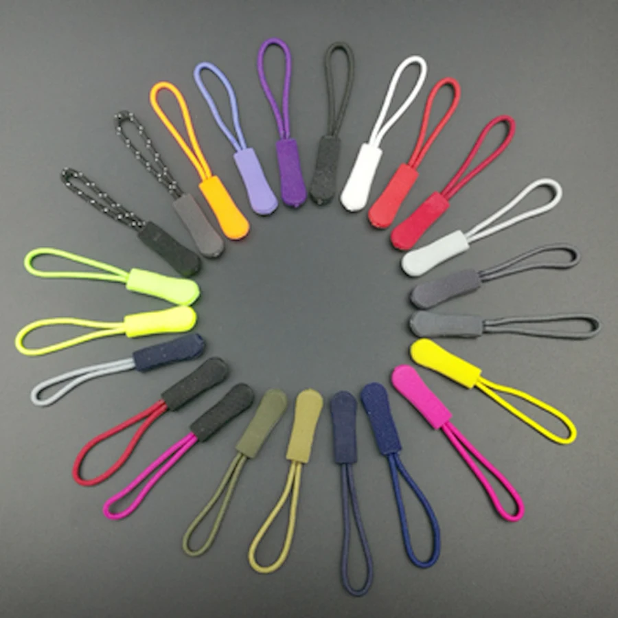 

6Pcs Clothes Travel Bag Suitcase Tent Backpack Zipper Pull Puller End Fit Rope Tag Fixer Zip Cord For Clothing Accessory