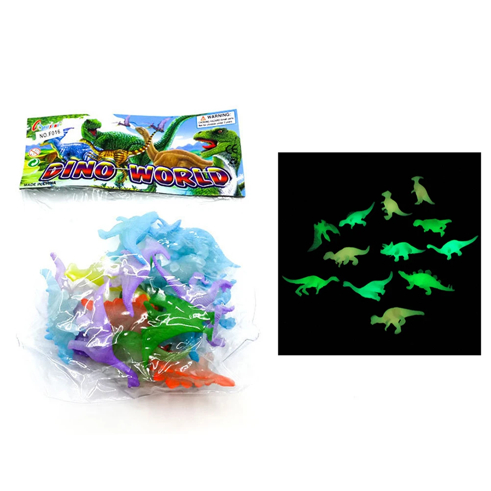 Super funny 10pcs Kids Glow In The Dark Dinosaurs Action Figures Toys Mini luminous Jurassic Noctilucent Dinosaur Toys