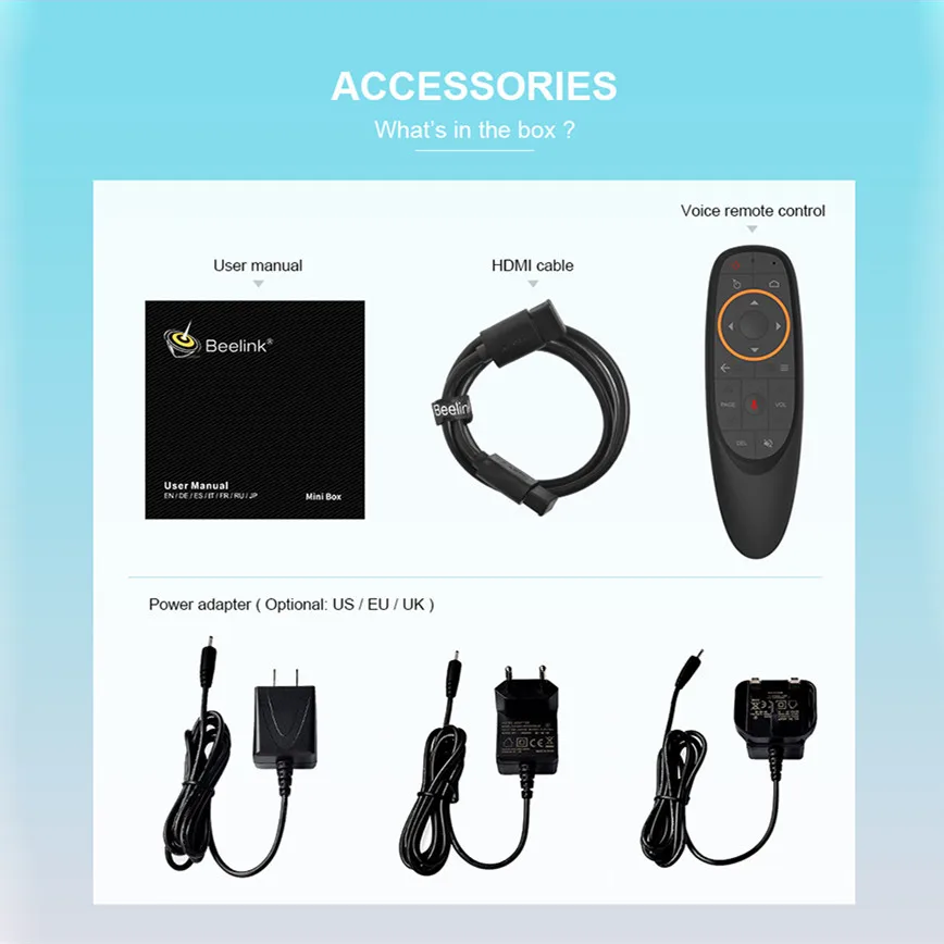  Beelink GT1 mini-2 Smart TV Box Support Netflix HD IPTV Amlogic S905X3 Android 9.0 4GB 64G Voice Co - 4000322566628