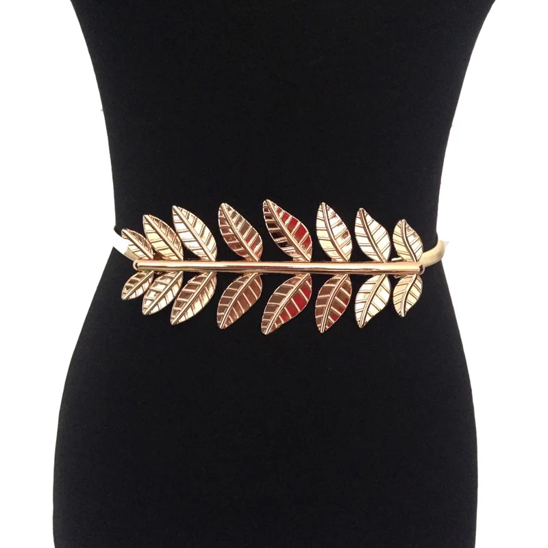 

Original Luxury Gold Olive Belt for women Metal Elastic waist chain for wedding dresses smart design waistband bg-028