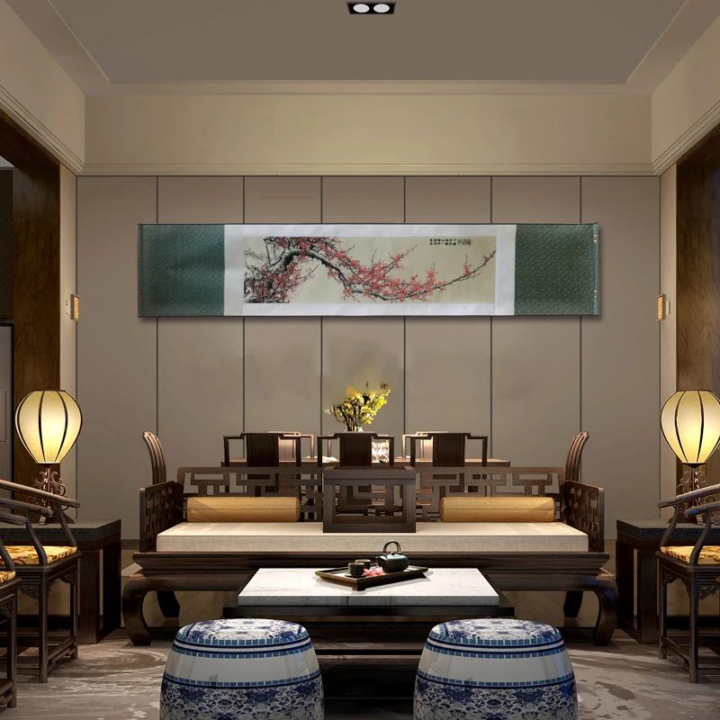 

Silk color stereo brocade Painting Chinese special gift plum flower spring painting wall pictures for living room home decor
