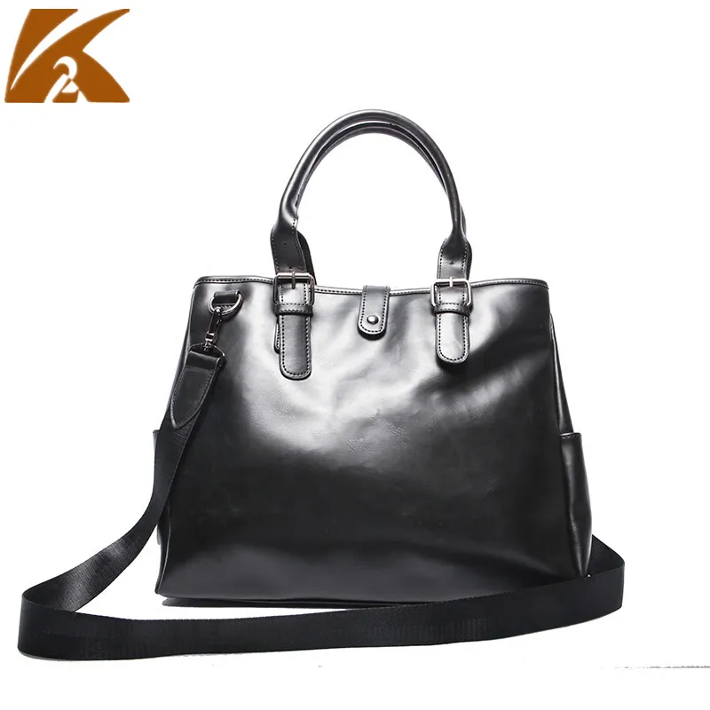 2018 Luxury Business Tote Bag Famous Brand Designer Genuine Leather Briefcase Mens Vintage Shoulder Bags Handbags Black Coffee