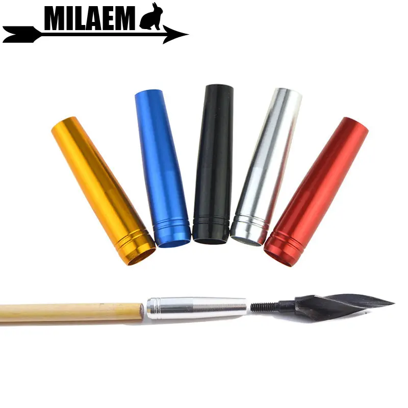 

3/6/12pcs Archery Connect Arrowhead Aluminium Arrow Insert OD 8mm Wooden Bamboo Arrow Shaft Hunting Arrow Accessory