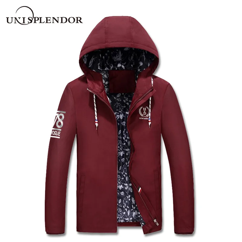 

unisplendor 2019 Long Trench Coat Men Slim Fit Men Fashion Zipper Hooded Jacket 4 Color Plus Size 4XL Classic Windbreaker YN838