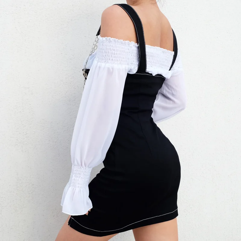 overall dress with zipper