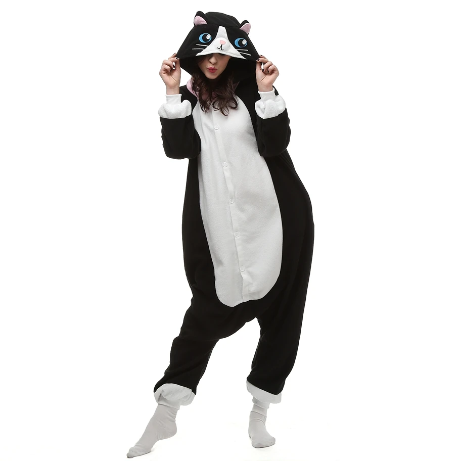 Polar-Fleece-Kigurumi-Black-Cat-Cosplay-Costume-Cartoon-Onesie-Pajama-Halloween-Carnival-Masquerade-Party-Jumpsuit-Clothing
