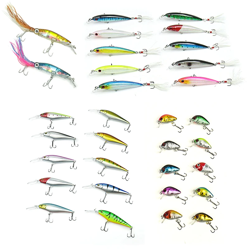 

32pcs/lot Fishing Lure Set 4 Model Artificial Minnow Lure Quality Professional Crankbait Fishing Tackle Hard Baits wholesale