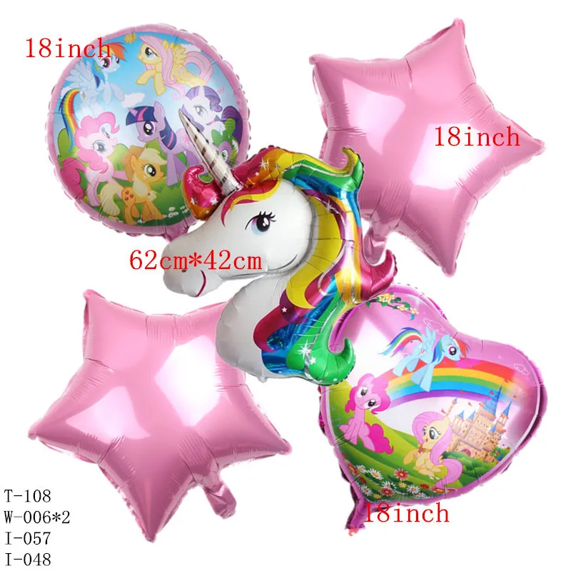 GOGO PAITY 5 шт./лот Единорог Пони алюминиевый шар Детский праздник день рождения вечеринка украшения воздушный шар - Цвет: C