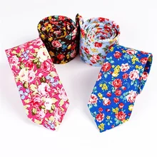 Mantieqingway 6,5 см галстуки для мужчин хлопок цветочные печатных галстук для свадьбы бизнес Тощий шеи галстук Gravatas тонкий галстук