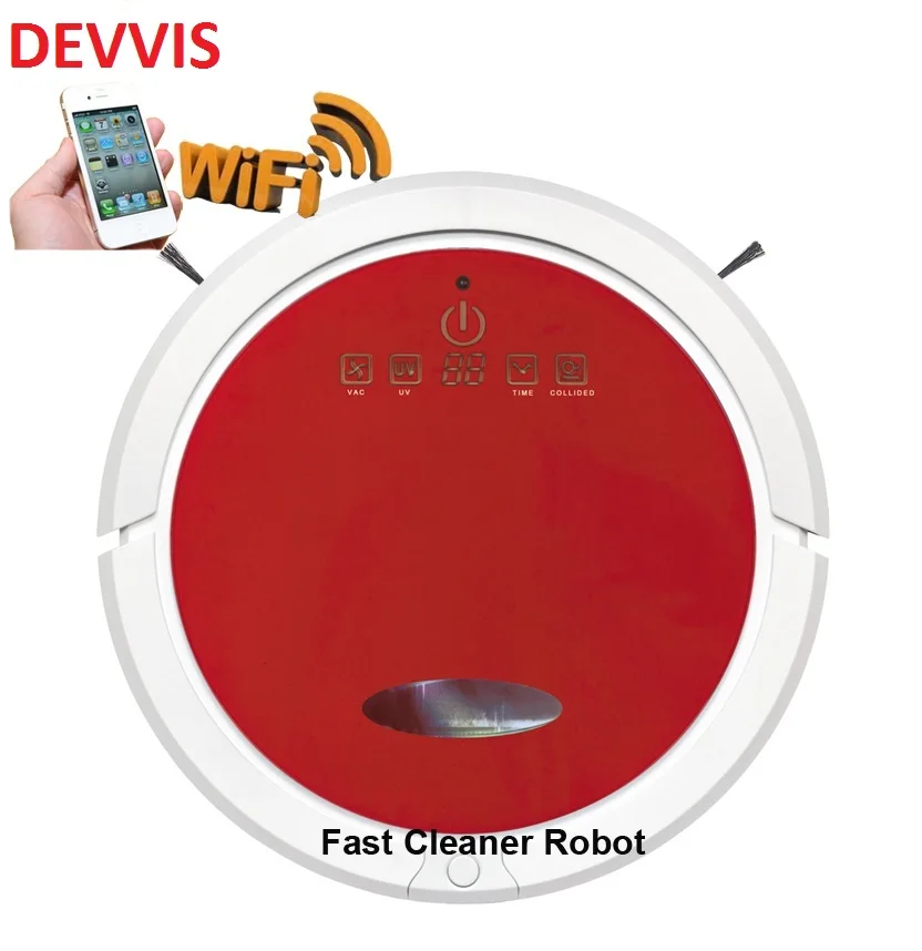Популярный красный цвет смартфон wifi приложение управление Роботизированный пылесос QQ6 подметальная машина пылесос для пола влажный и сухой