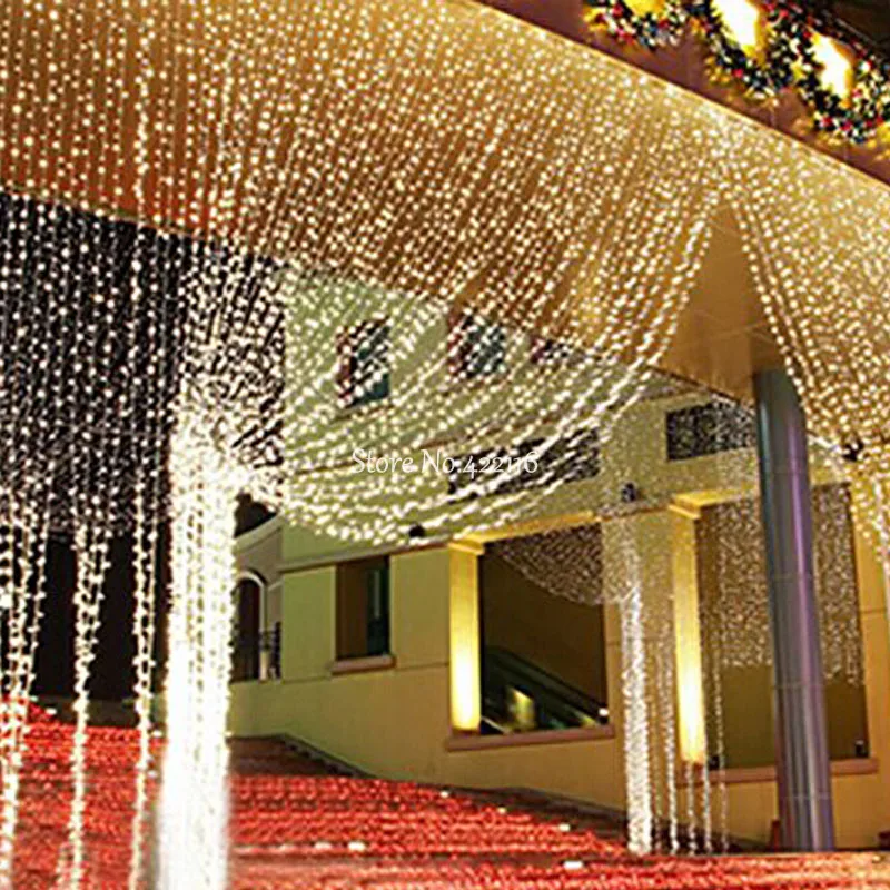 8x4 м светодиодный занавес сосулька гирлянда сказочные огни Праздничные рождественские уличные огни гирлянда Свадебная вечеринка для дома садовые украшения лампы